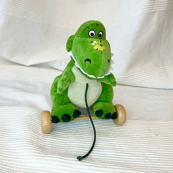 Disney Store Toy Story REX Dinosaur Pull Toy Plush with String and Wheels 9" - Picture 3 of 14